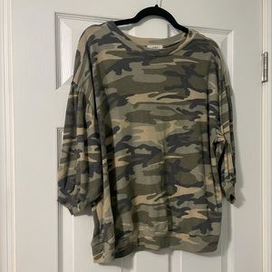 Cherish Camo Top with fun sleeve - Gypsy Warrior